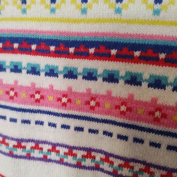 Gap Size Small S Winter Sweater Striped Pink Geometric Long Sleeve Christmas - Picture 9 of 9